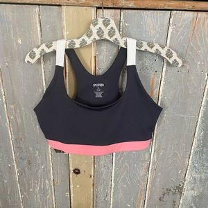 SPLITS59 Women's Colorblock Sports Bra - Navy and Pink